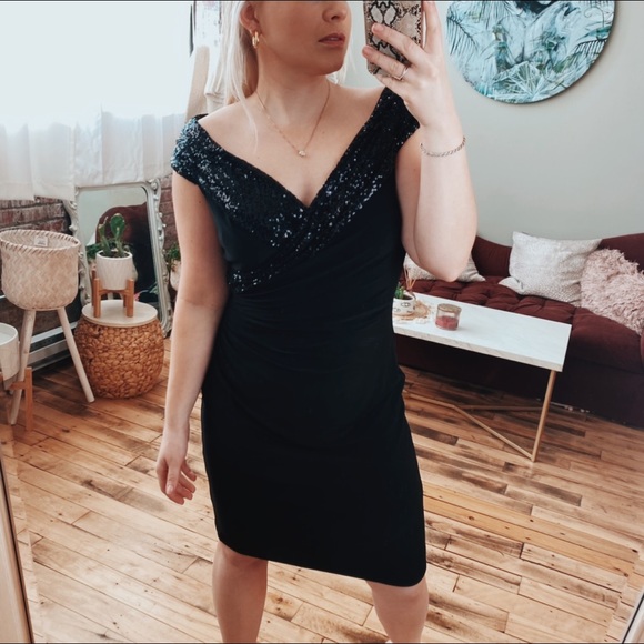 ralph lauren black formal dress